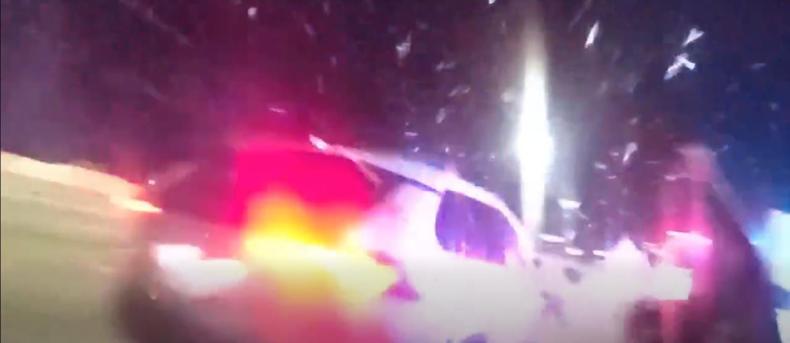 VIDEO: Driver plows through police car door during traffic stop — WTAE 4 (Pittsburgh)